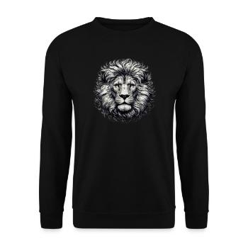 Lion - Unisex Sweatshirt - black - Front - Alina (178cm) & Michal (187cm)