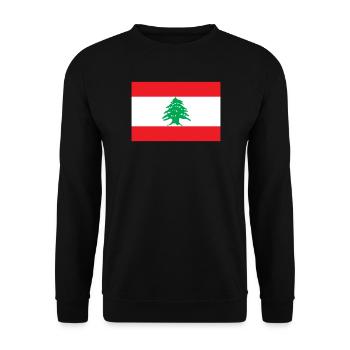 Libanon Flagge - Unisex Pullover - Schwarz - Vorne - Alina (178cm) & Michal (187cm)