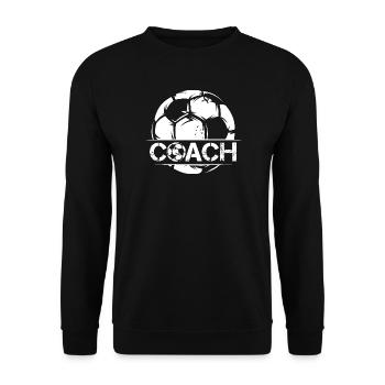 Soccer Coach Coach Ball Symbol used look Club - Unisex Sweatshirt - black - Front - Alina (178cm) & Michal (187cm)