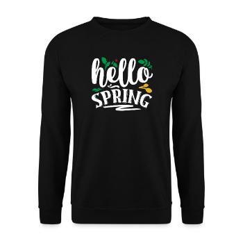 Hello Spring - Unisex Sweatshirt - black - Front - Alina (178cm) & Michal (187cm)