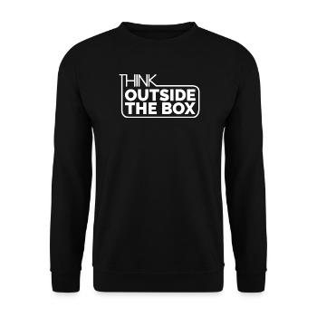 Outside the Box coole Sprüche Motivation kreativ - Unisex Pullover - Schwarz - Vorne - Alina (178cm) & Michal (187cm)