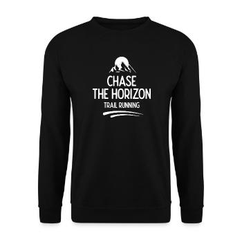 Trailrunning - Jagd auf den Horizont - Unisex Pullover - Schwarz - Vorne - Alina (178cm) & Michal (187cm)