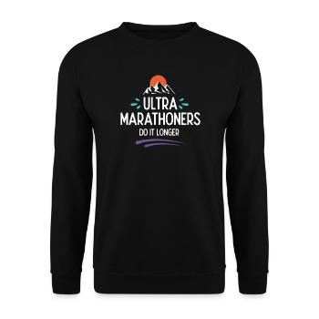 Les ultra-marathoniens le font plus longtemps - Sweat-shirt Unisexe - noir - Devant - Alina (178cm) & Michal (187cm)
