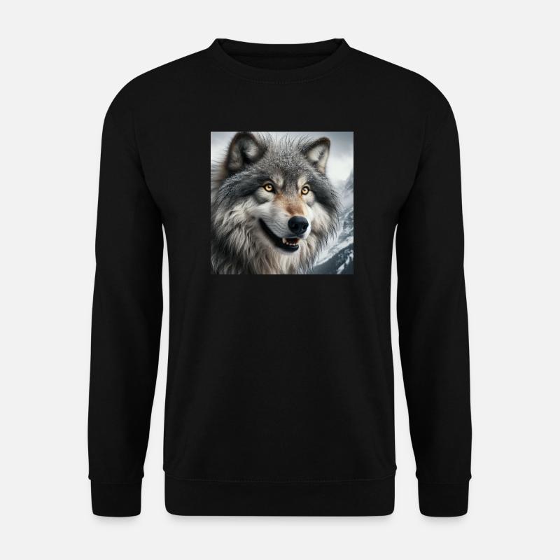 Wolf - Unisex Pullover - Schwarz