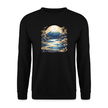 Mount Fuji - Unisex Sweatshirt - black - Front - Alina (178cm) & Michal (187cm)
