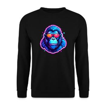 A cool gorilla with sunglasses - Unisex Sweatshirt - black - Front - Alina (178cm) & Michal (187cm)