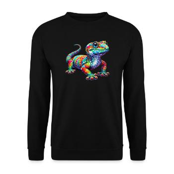 Gecko - Unisex Pullover - Schwarz - Vorne - Alina (178cm) & Michal (187cm)