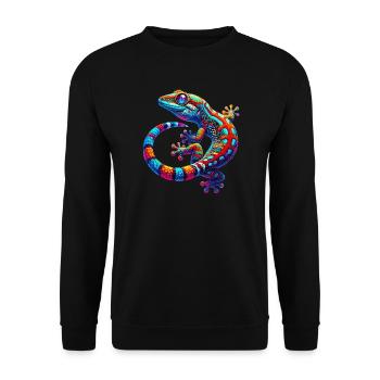 Gecko - Unisex Sweatshirt - black - Front - Alina (178cm) & Michal (187cm)