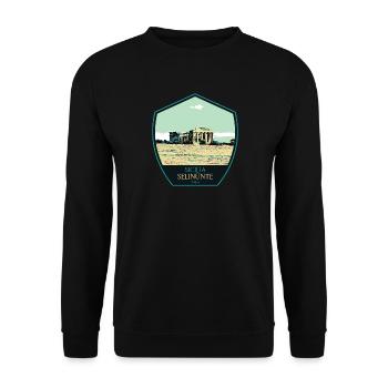 Illustration Temple Grec à Selinunte, Sicile - Sweat-shirt Unisexe - noir - Devant - Alina (178cm) & Michal (187cm)