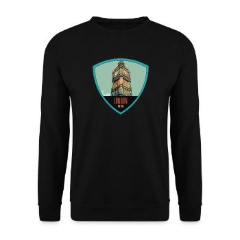 Iconic illustration of the Big Ben Tower - Unisex Sweatshirt - black - Front - Alina (178cm) & Michal (187cm)