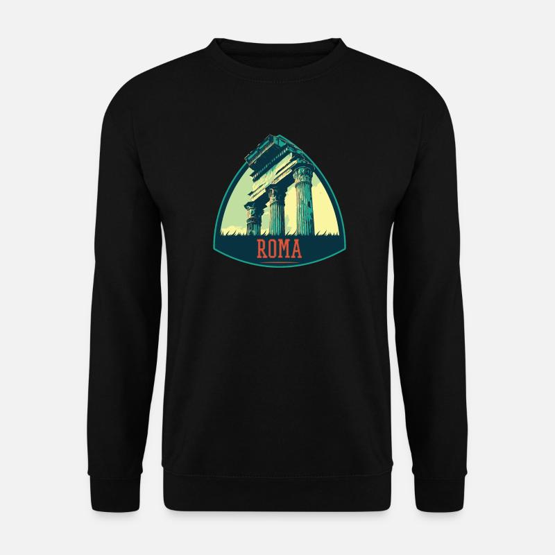 Illustration antiker Ruinen in Rom - Unisex Pullover - Schwarz