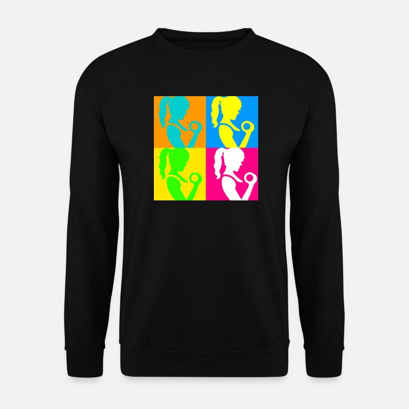 Popart Sportliche Damen - Unisex Pullover - Schwarz