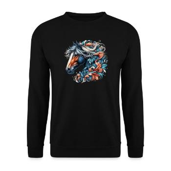 Cheval - Sweat-shirt Unisexe - noir - Devant - Alina (178cm) & Michal (187cm)