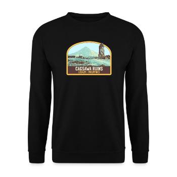 Ruins of Cagsawa, Mayon Volcano, Philippines - Unisex Sweatshirt - black - Front - Alina (178cm) & Michal (187cm)