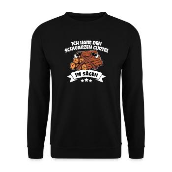 Lumberjack Statement Bois Forêt Boisée Hache - Sweat-shirt Unisexe - noir - Devant - Alina (178cm) & Michal (187cm)