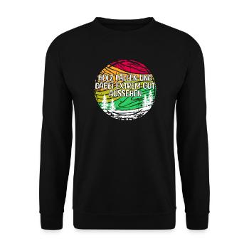 Bûcheron Woodland bois déclaration bois arbre de menuiserie - Sweat-shirt Unisexe - noir - Devant - Alina (178cm) & Michal (187cm)