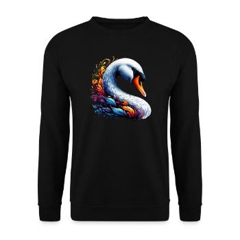 Cygne - Sweat-shirt Unisexe - noir - Devant - Alina (178cm) & Michal (187cm)