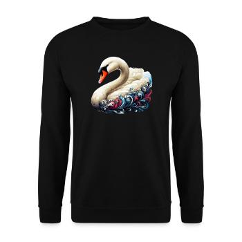 Cygne - Sweat-shirt Unisexe - noir - Devant - Alina (178cm) & Michal (187cm)
