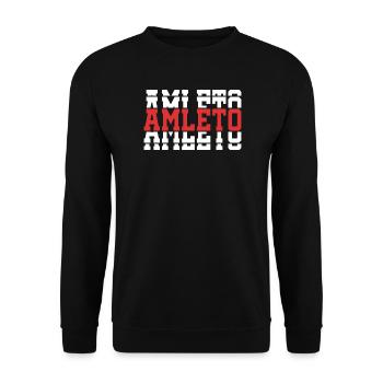t-shirt Amleto t-shirt idée cadeau texte empilé - Sweat-shirt Unisexe - noir - Devant - Alina (178cm) & Michal (187cm)