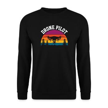 Pilote de drone - Sweat-shirt Unisexe - noir - Devant - Alina (178cm) & Michal (187cm)