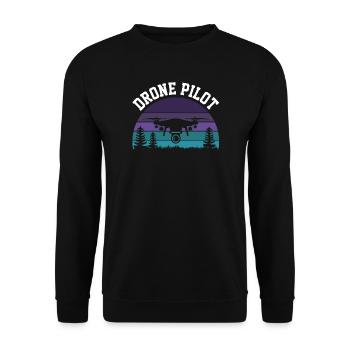 Pilote de drone - Sweat-shirt Unisexe - noir - Devant - Alina (178cm) & Michal (187cm)
