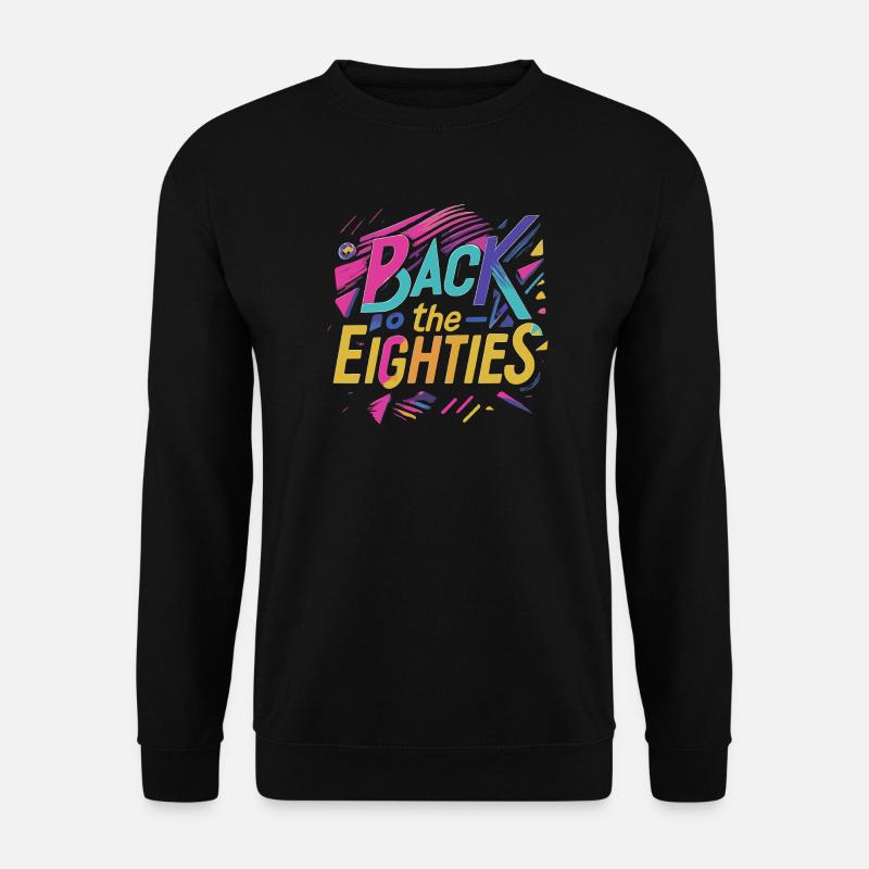 Bunte 80er Jahre Neon Schriftzug - Unisex Pullover - Schwarz