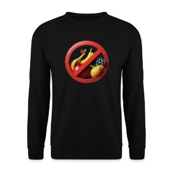 Fruit abstinence with prohibition signs - Unisex Sweatshirt - black - Front - Alina (178cm) & Michal (187cm)