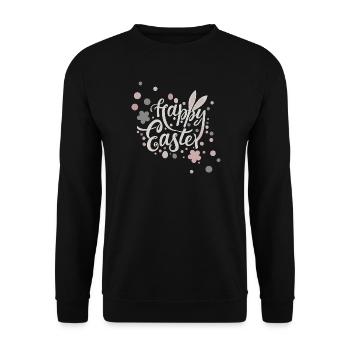 Easter greetings with flowers and pastel colors - Unisex Sweatshirt - black - Front - Alina (178cm) & Michal (187cm)