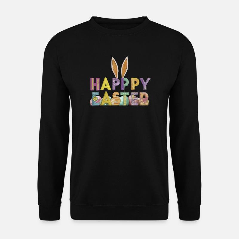 Osterhasen-Design mit bunten Buchstaben - Unisex Pullover - Schwarz