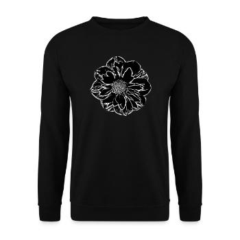 Blume schwarz Blumen schwarz Blüte - Unisex Pullover - Schwarz - Vorne - Alina (178cm) & Michal (187cm)