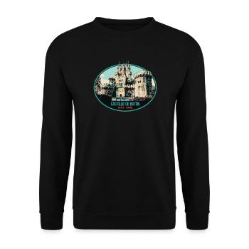 Illustration Chateau Butrón, Spain - Unisex Sweatshirt - black - Front - Alina (178cm) & Michal (187cm)