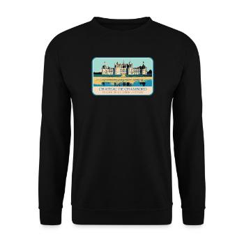 Illustration Château Chambord, Loire Valley - Unisex Sweatshirt - black - Front - Alina (178cm) & Michal (187cm)