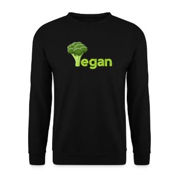 Vibrant Vegan Broccoli Logo - Unisex Sweatshirt - black - Front - Alina (178cm) & Michal (187cm)