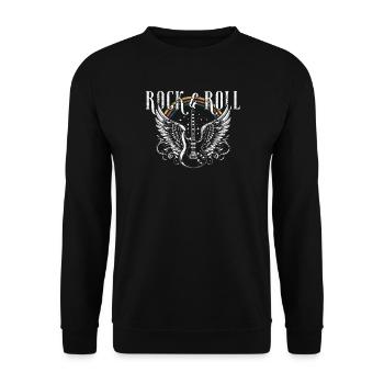 Rock & Roll Guitar - Unisex Sweatshirt - black - Front - Alina (178cm) & Michal (187cm)