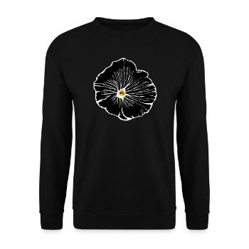 Blume schwarz Blumen schwarz Blüte - Unisex Pullover - Schwarz - Vorne - Alina (178cm) & Michal (187cm)