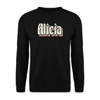 Vintage Retro Alicia T-Shirt T-Shirt Gift Idea - Unisex Sweatshirt - black - Front - Alina (178cm) & Michal (187cm)