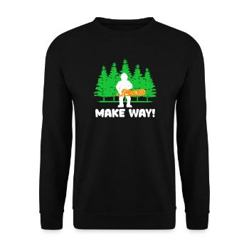 Bûcheron boiserie arbre tronçonneuse déclaration - Sweat-shirt Unisexe - noir - Devant - Alina (178cm) & Michal (187cm)