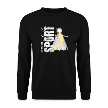 Eins mit dem Sport - Badminton - Unisex Pullover - Schwarz - Vorne - Alina (178cm) & Michal (187cm)
