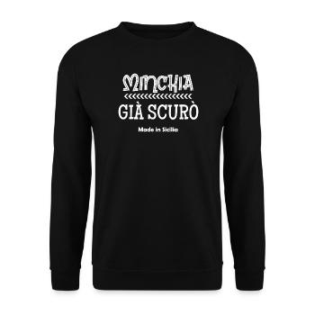 t-shirt Sicilia minchia già scurò irony humor - Unisex Sweatshirt - black - Front - Alina (178cm) & Michal (187cm)