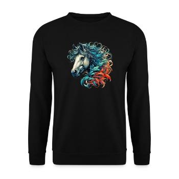 Horse - Unisex Sweatshirt - black - Front - Alina (178cm) & Michal (187cm)