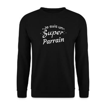 Ich bin ein großer Pate - Unisex Pullover - Schwarz - Vorne - Alina (178cm) & Michal (187cm)