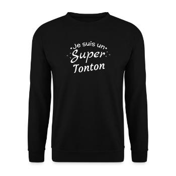 I'm a Super Uncle Original - Unisex Sweatshirt - black - Front - Alina (178cm) & Michal (187cm)
