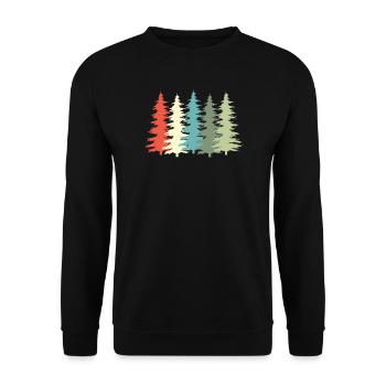 Woodland Vintage Arbre Rétro - Sweat-shirt Unisexe - noir - Devant - Alina (178cm) & Michal (187cm)