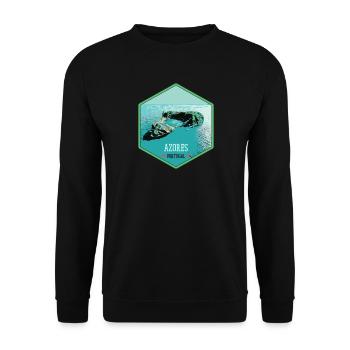 Illustration Volcanic islets, Azores - Unisex Sweatshirt - black - Front - Alina (178cm) & Michal (187cm)