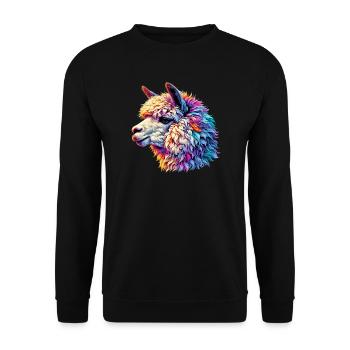 Alpaca - Unisex Sweatshirt - black - Front - Alina (178cm) & Michal (187cm)