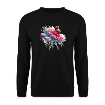 Balletttänzerin mit Tutu - Unisex Pullover - Schwarz - Vorne - Alina (178cm) & Michal (187cm)