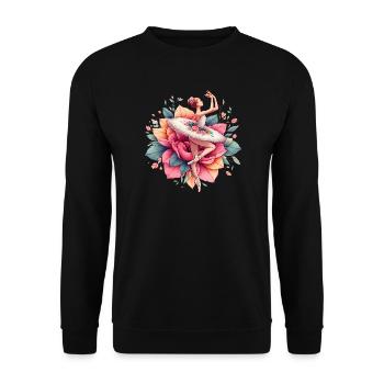 Balletttänzerin mit Tutu - Unisex Pullover - Schwarz - Vorne - Alina (178cm) & Michal (187cm)