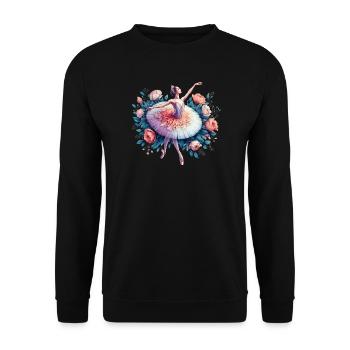 Balletttänzerin mit Tutu - Unisex Pullover - Schwarz - Vorne - Alina (178cm) & Michal (187cm)