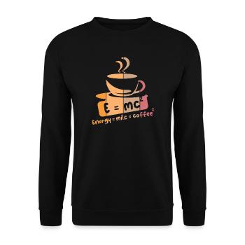 café rétro dictons drôles E = mc2 icône graphique - Sweat-shirt Unisexe - noir - Devant - Alina (178cm) & Michal (187cm)