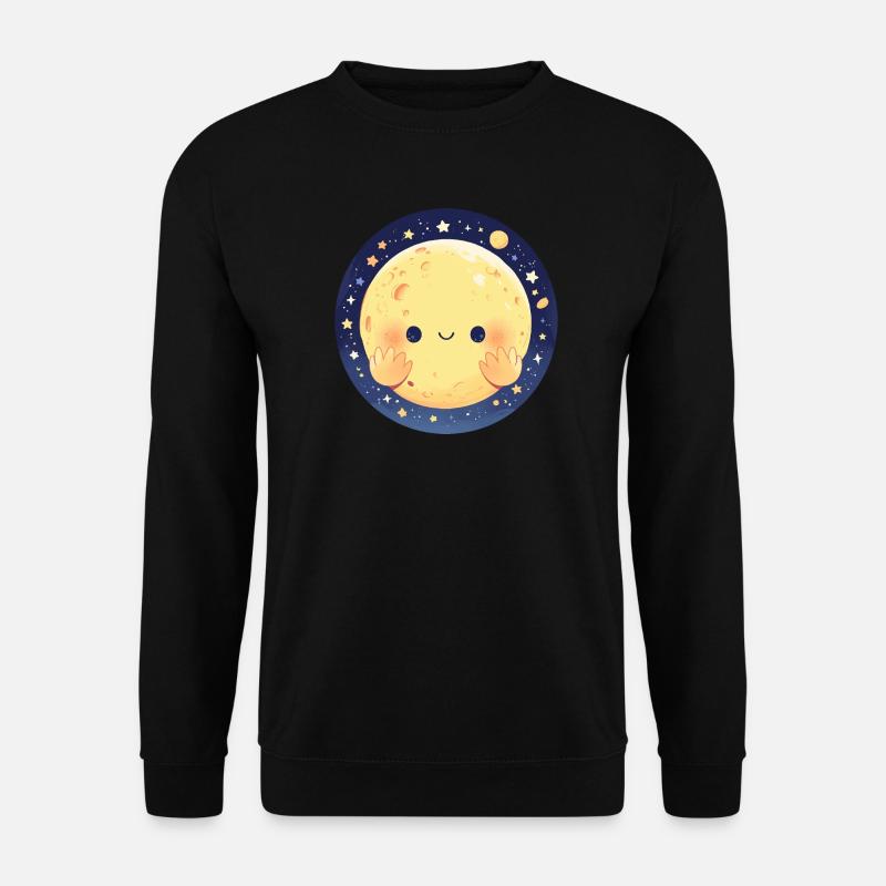 Der lächelnde Mond - Unisex Pullover - Schwarz